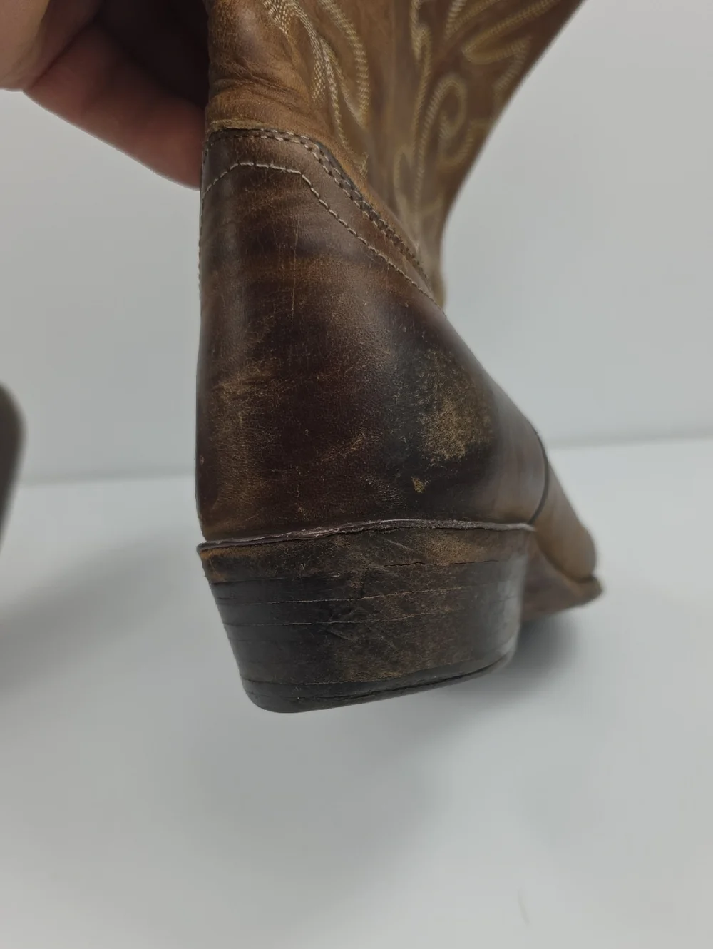 Vintage Justin Brown Leather Men's Cowboy Boots Size 10